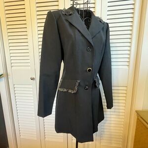 Vintage 90s Y2K Ladies Black Office Siren Piratecore Statement Blazer